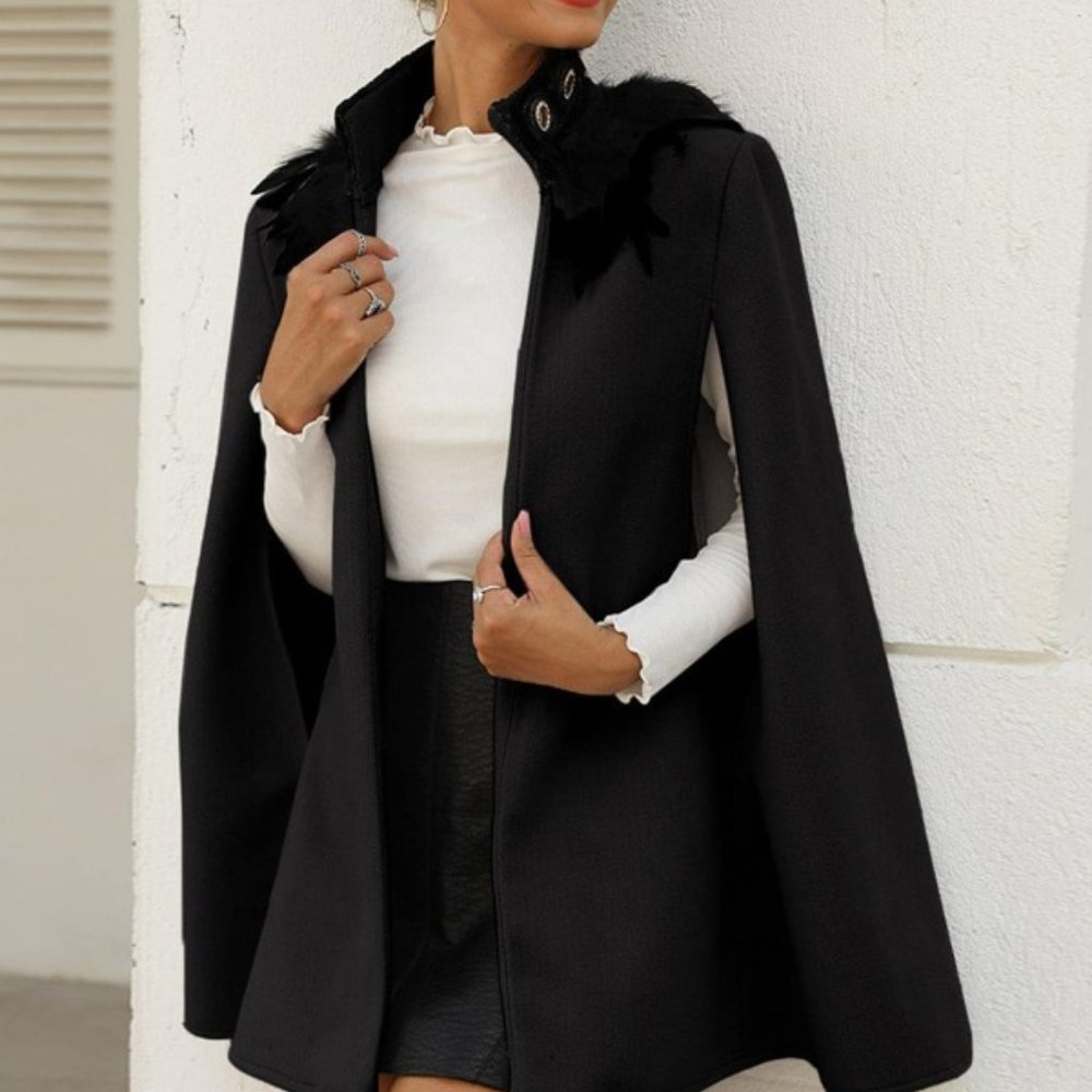 CHIC Feather Detailed Cape - Picture 6 of 6